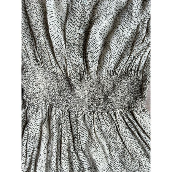 Rails Jasmine Cream Snakeskin Smocked Waist V-neck Mini Dress Size Small - Picture 4 of 8